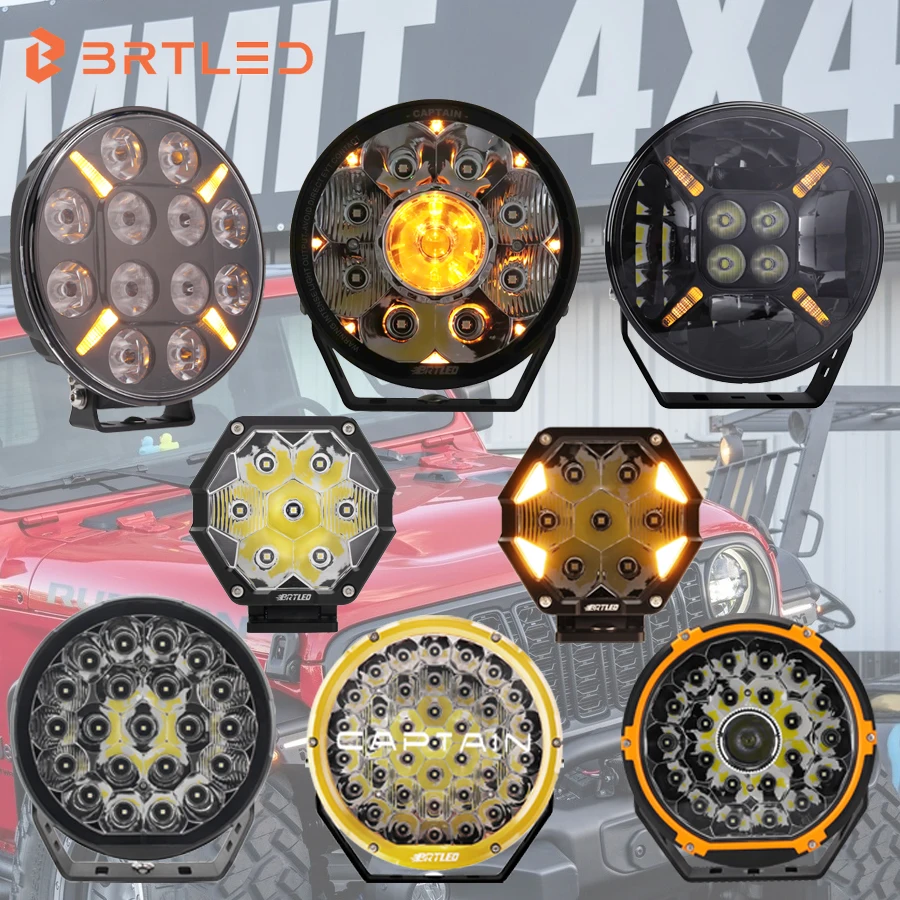 BRTLED New 9 Inch 152W 1 LED Headlight with Spot & Driving Beam IP68 Waterproof 145000 Lumens Offroad Driving Light