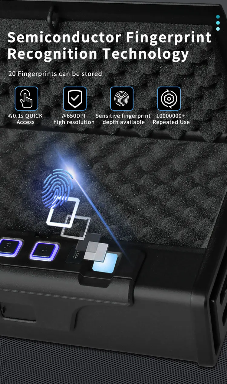 CEQSAFE High-end Digital Safes Box With Biometric Fingerprint Gun Safe Box manufacture