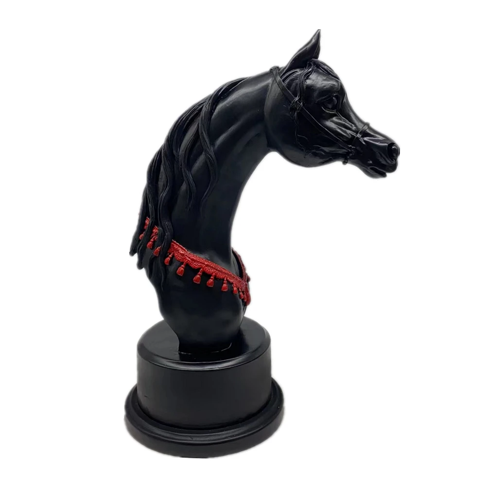 SHUNXU Arabian Horse Trophy Black Resin Arabian Horse Head Sculpture