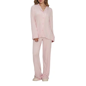 Women's Sleepwear Set Soft Breathable Lounge Wear Set Ladies Pajamas Bamboo Viscose Loungewear
