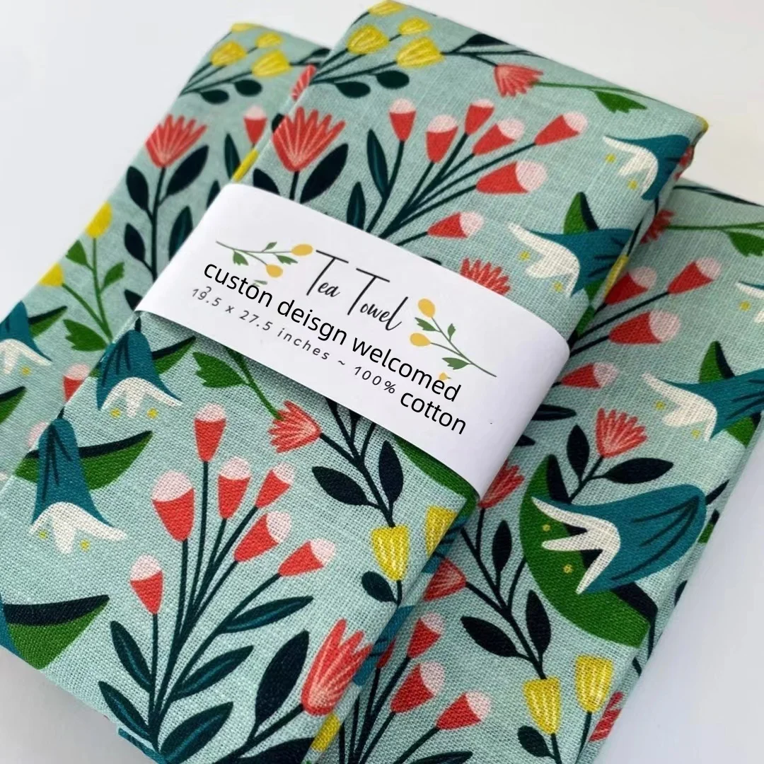 Towels Kitchen Linen Customize Print Screen Printing Quality French  Wholesale Cotton Tea Towel