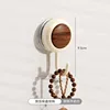 Press-to-suction cup hook (walnut wood, milky white)