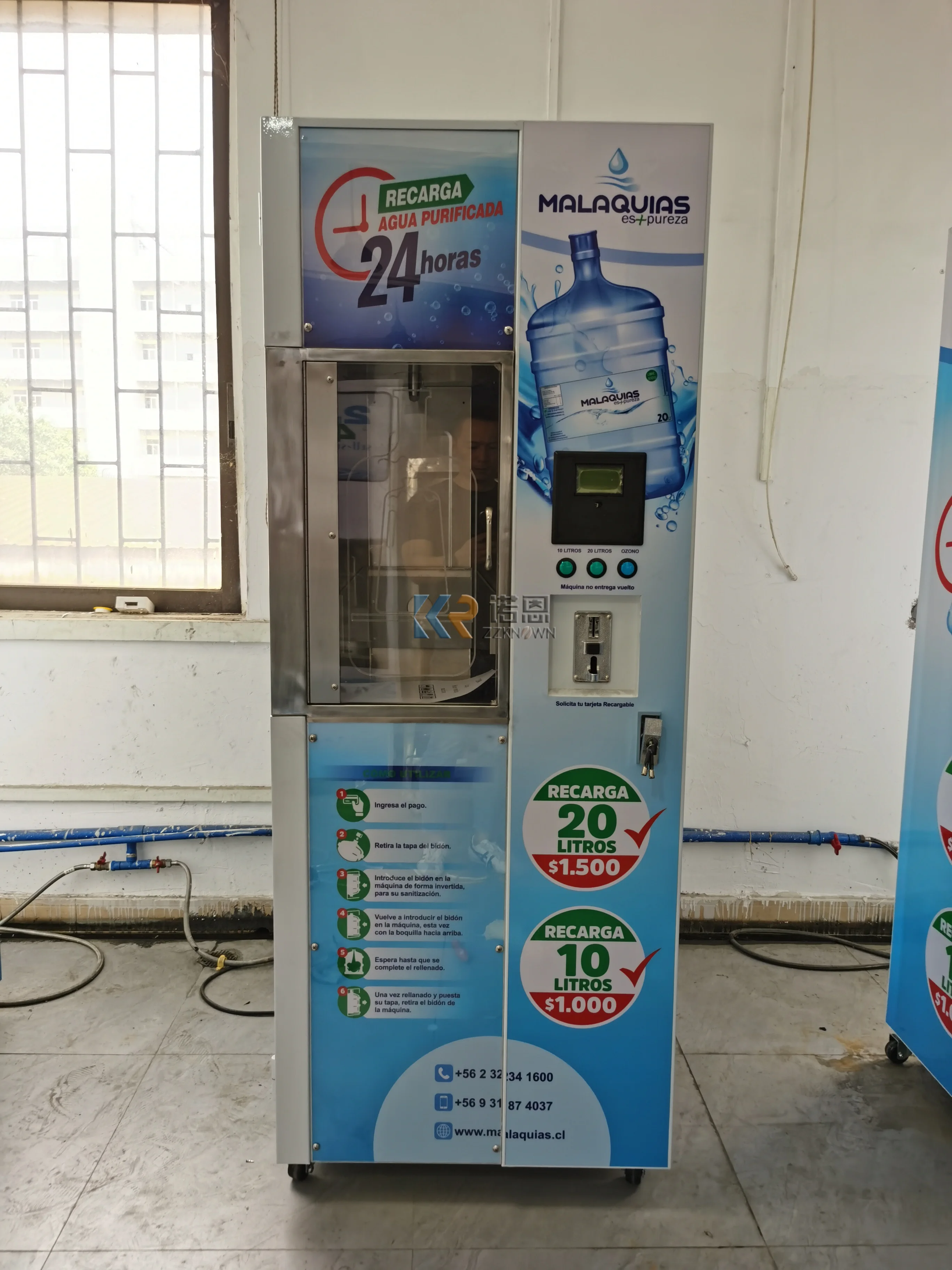 Hot Selling Coin And Bill Acceptor 200gpd Purified Water Vending Machine For Sale Water Bottle