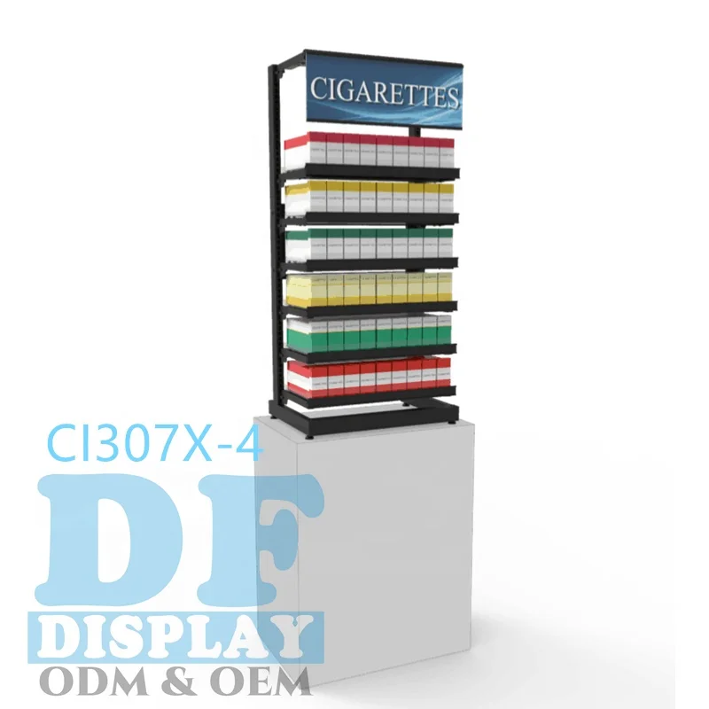 Cigarette Display Fixture Counter Cigarette Display Stand Rack