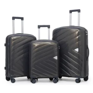 High-End Glossy Simple Lightweight Modern Business Spinner Luggage Case with TSA Lock PP Material