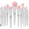 15pcs-Argent cristal brosse-sac en plastique