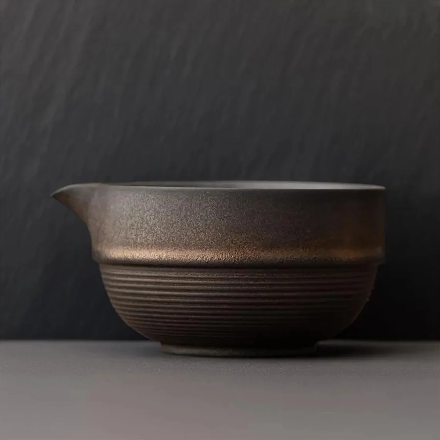 New Japanese Gift Box Matcha Set Whisk and Bowls Custom logo Matte Black White Ceramic Matcha Bowl with Spout