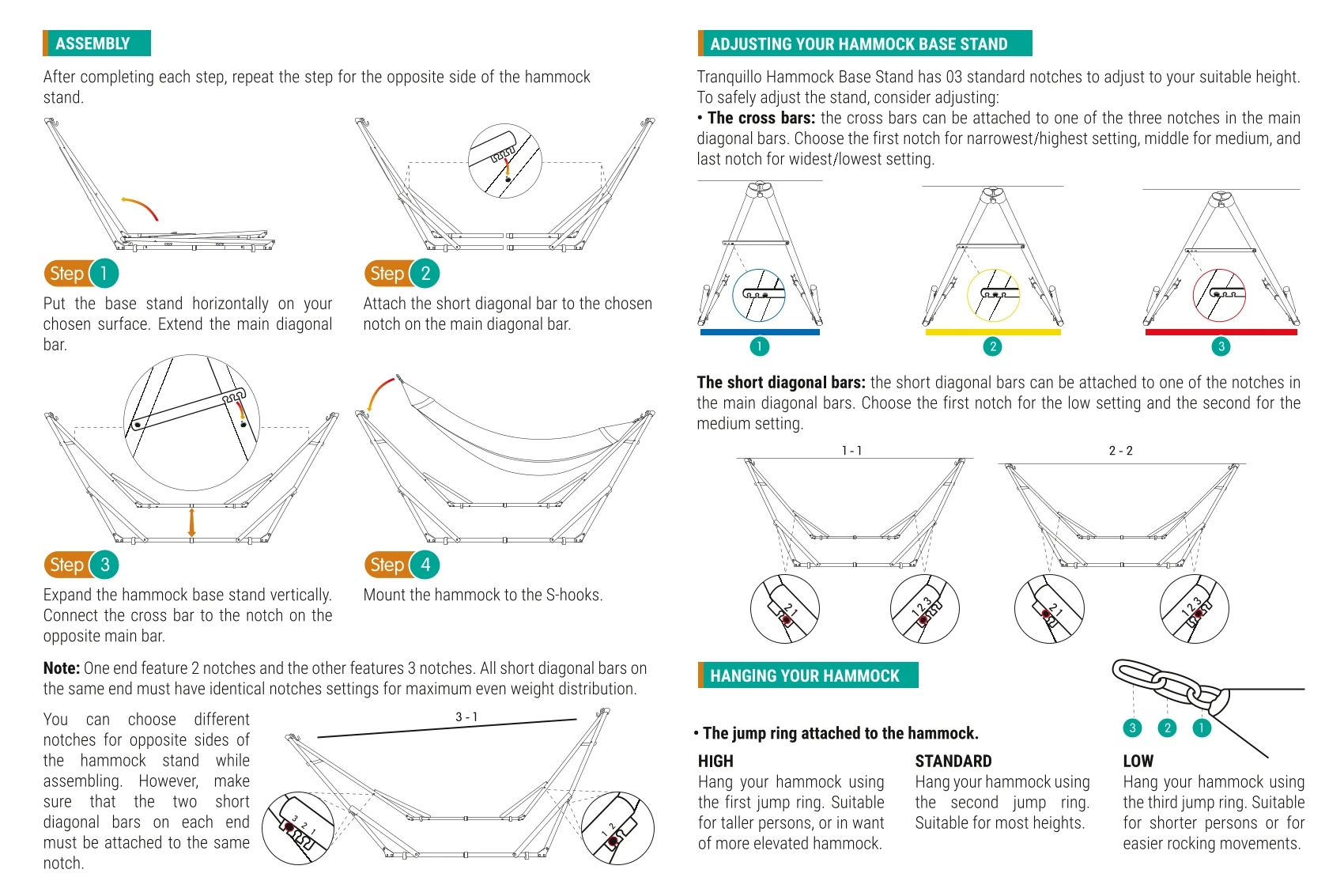 Hammock 550lb Capacity 2 Persons Instant Set Up No Screw Needed