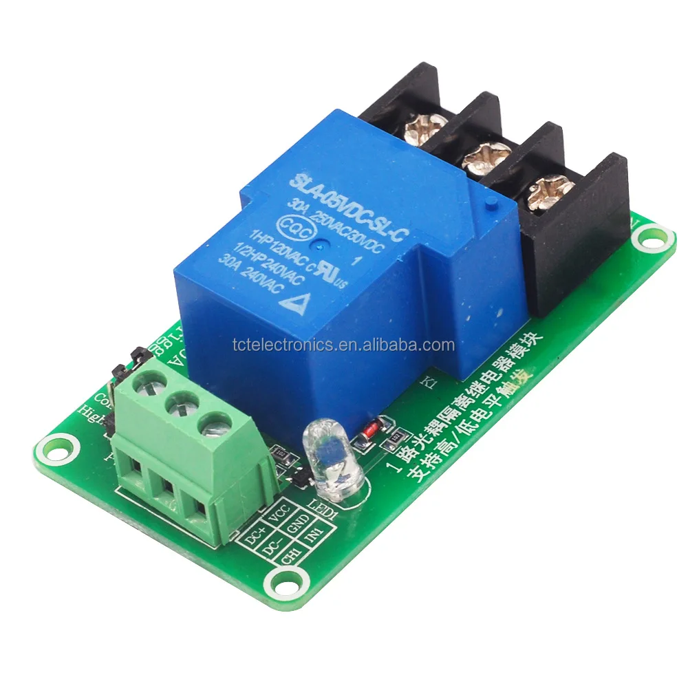 5V 12V 24V 1 Way Relay Module High and Low Level Trigger Smart Home PLC ...