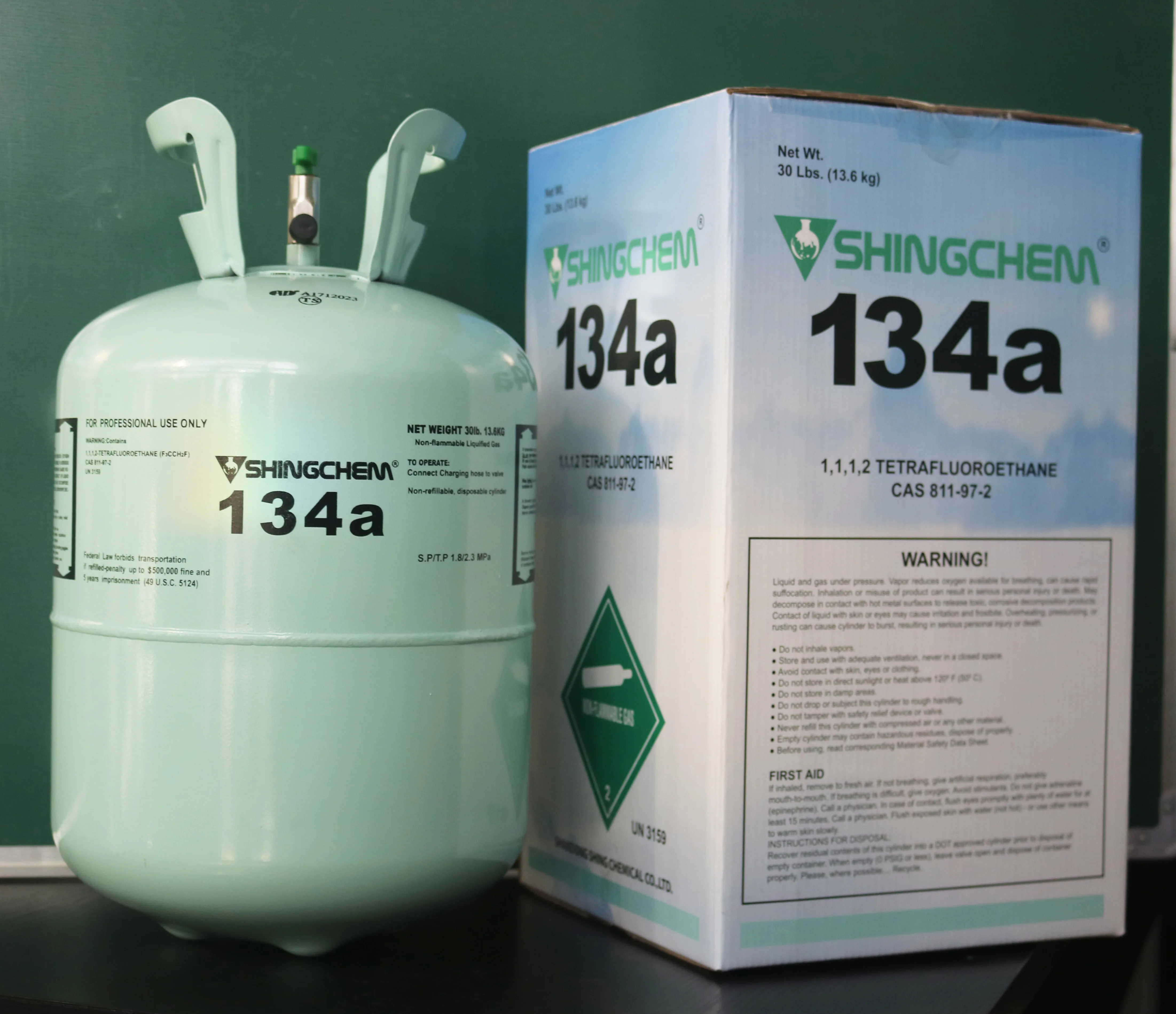High Purity Hfc R134a Cool Gas Ton Tank Refrigerant R134a Environmental