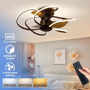 220V-265V 5 Years Warranty Decorative LED Ceiling Fan with Light AC Combo Remote Control Switch Air Conditioning Show