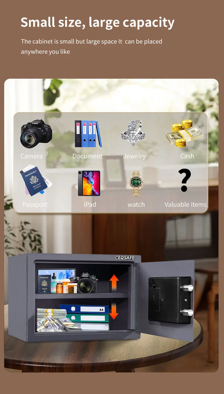 CEQSAFE Home Security Deposit Safe Durable Steel Cash Mini Safes Box Protection Money supplier
