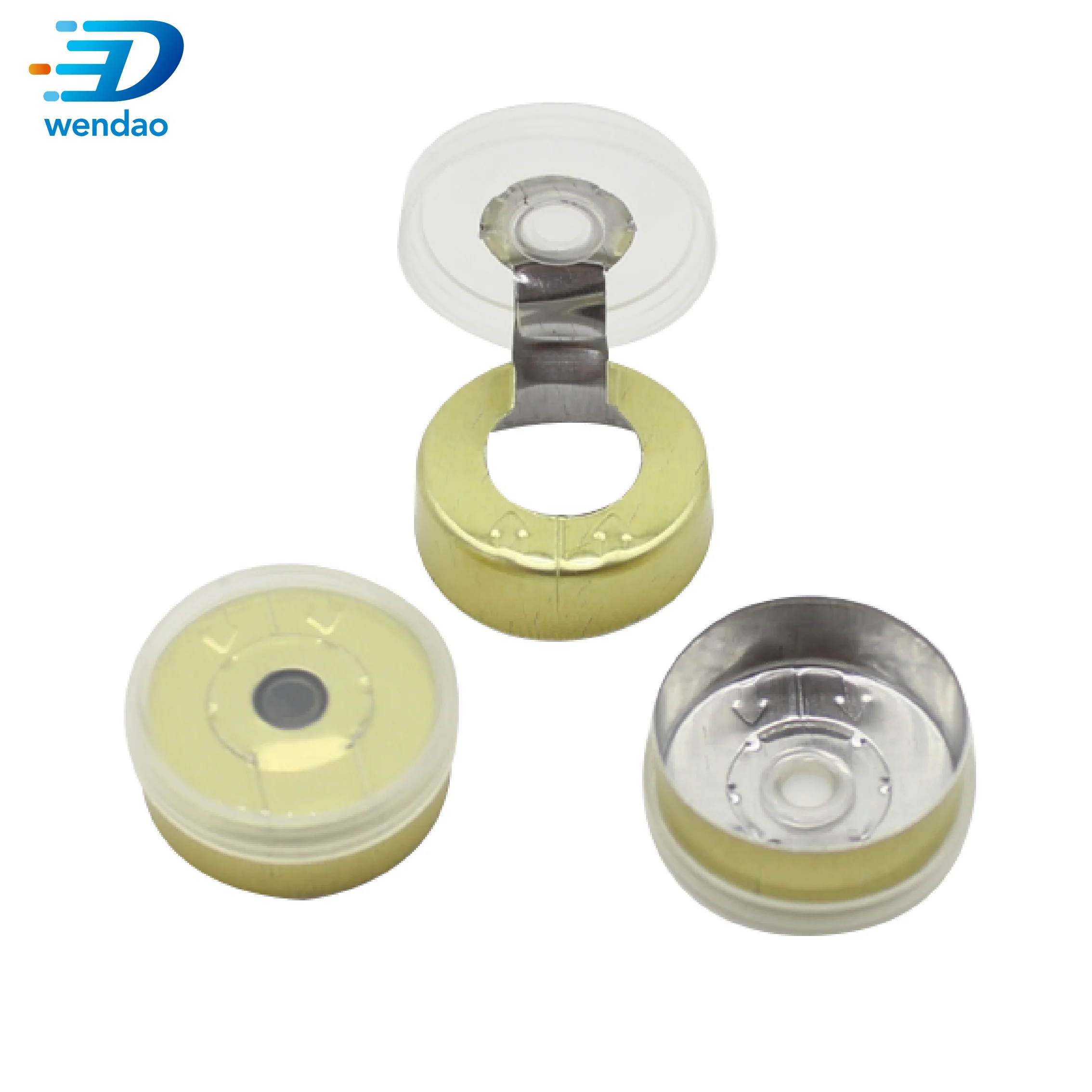 20mm Medication Multi Color Crimp Top Bottle Caps Flip Top Aluminum Plastic Covers with Embossed Letters