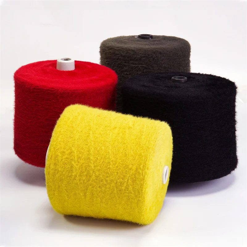 High quality Nylon Hair Yarn 100% nylon mink feather yarns 1.3cm types of fancy yarns for knit sweater