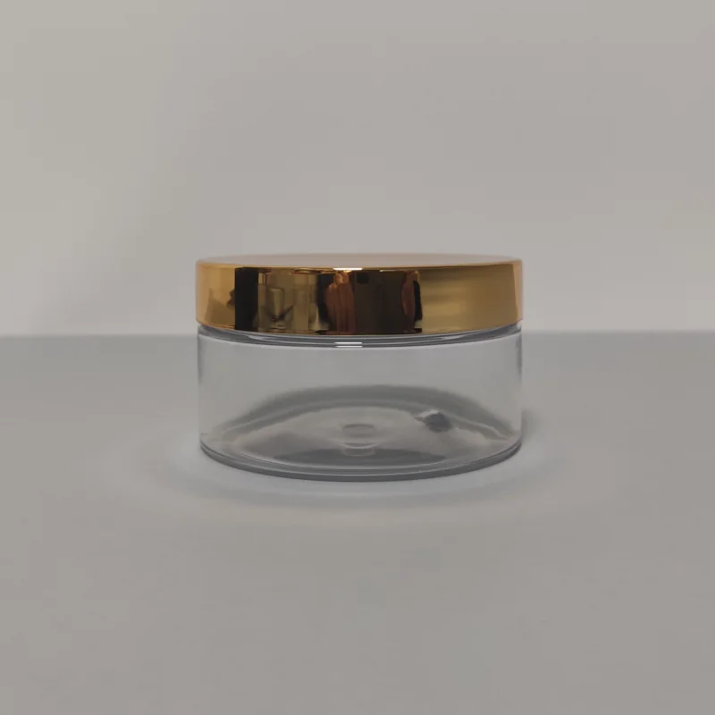 Wholesale Cosmetic Food Packaging 100ml 150ml 200ml 300ml 500ml Amber Black Pet Plastic Cosmetic Cream Jar With Lid