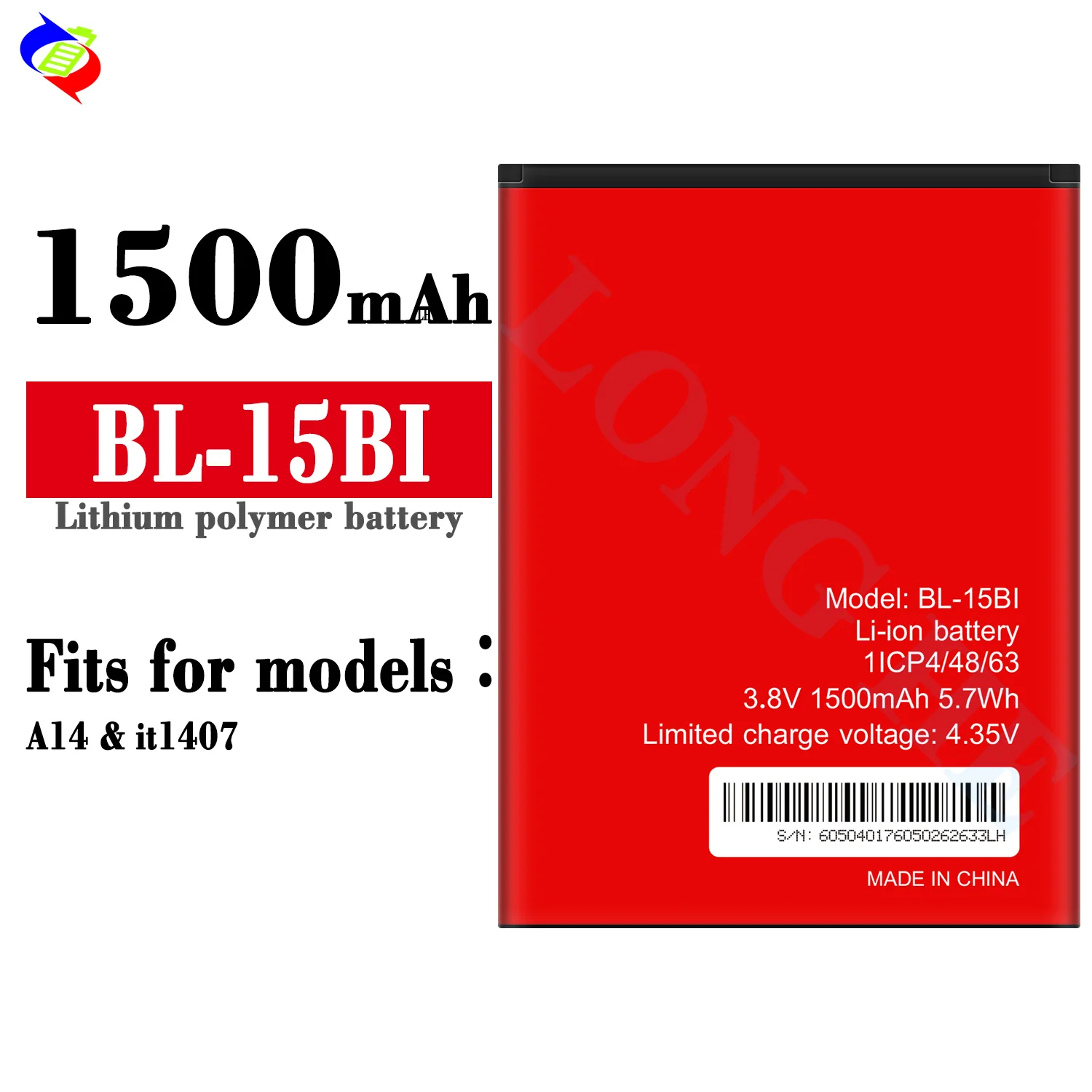 BL-15BI 1500mAh OEM Li-ion Mobile Phone Battery for Battery for Itel A14  It1407 Battery