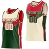 Cream and Dark Green and Red