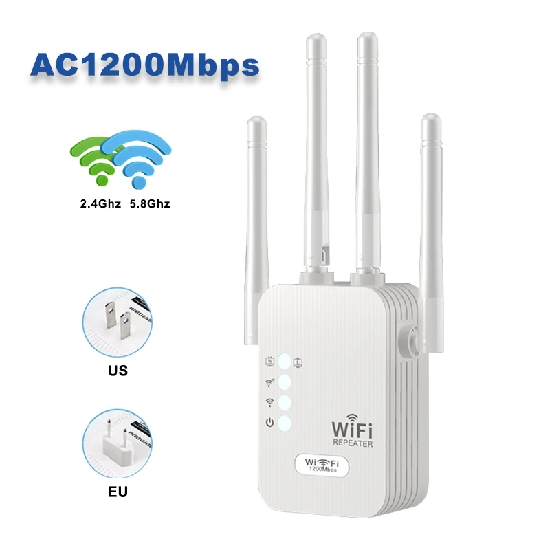 WLAN WIFI REPEATER AC1200 Dual Band 2.4GHz+5GHz Ripetitore WIFI con