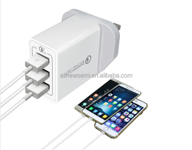 Three port British standard qc3.0 fast charging charger  QC-01