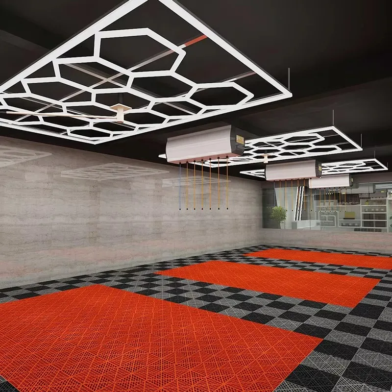 Custom Diy Ceiling Mounted Hexagonal Detailing Honeycomb Led Garage Lights for Workshop