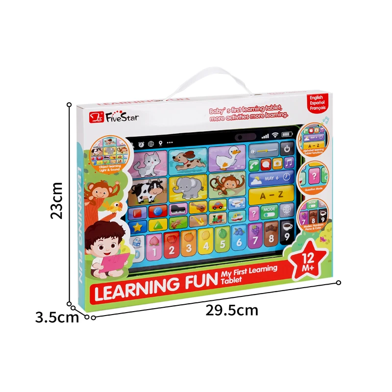 FiveStar Original Manufacturer Multifunctional Toy Learning Tablet Reading Pad Machine Three Languages Preschool Toys for Baby