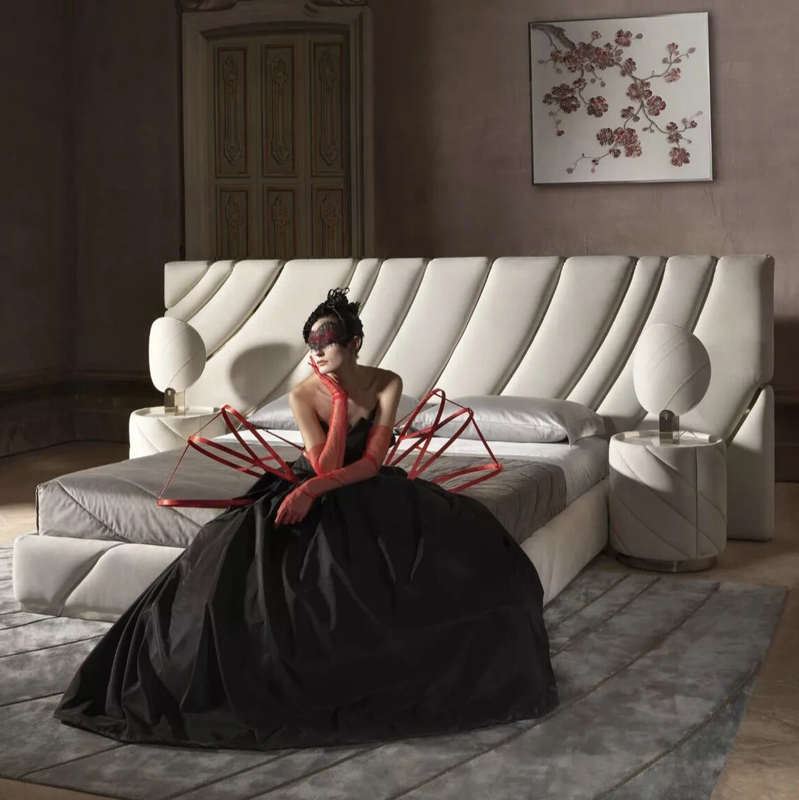 Set di camere da letto per matrimonio italiano ampia testiera