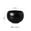Taza sin asa en forma de huevo de 280 ml en negro mate