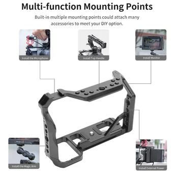 KingMa Multi-hole Aluminium Alloy DSLR Sony Camera Cage Video Vlog Camera Cage Accessory for Sony A7R4/A74/A7S3/A7R3/A7M3 detail image