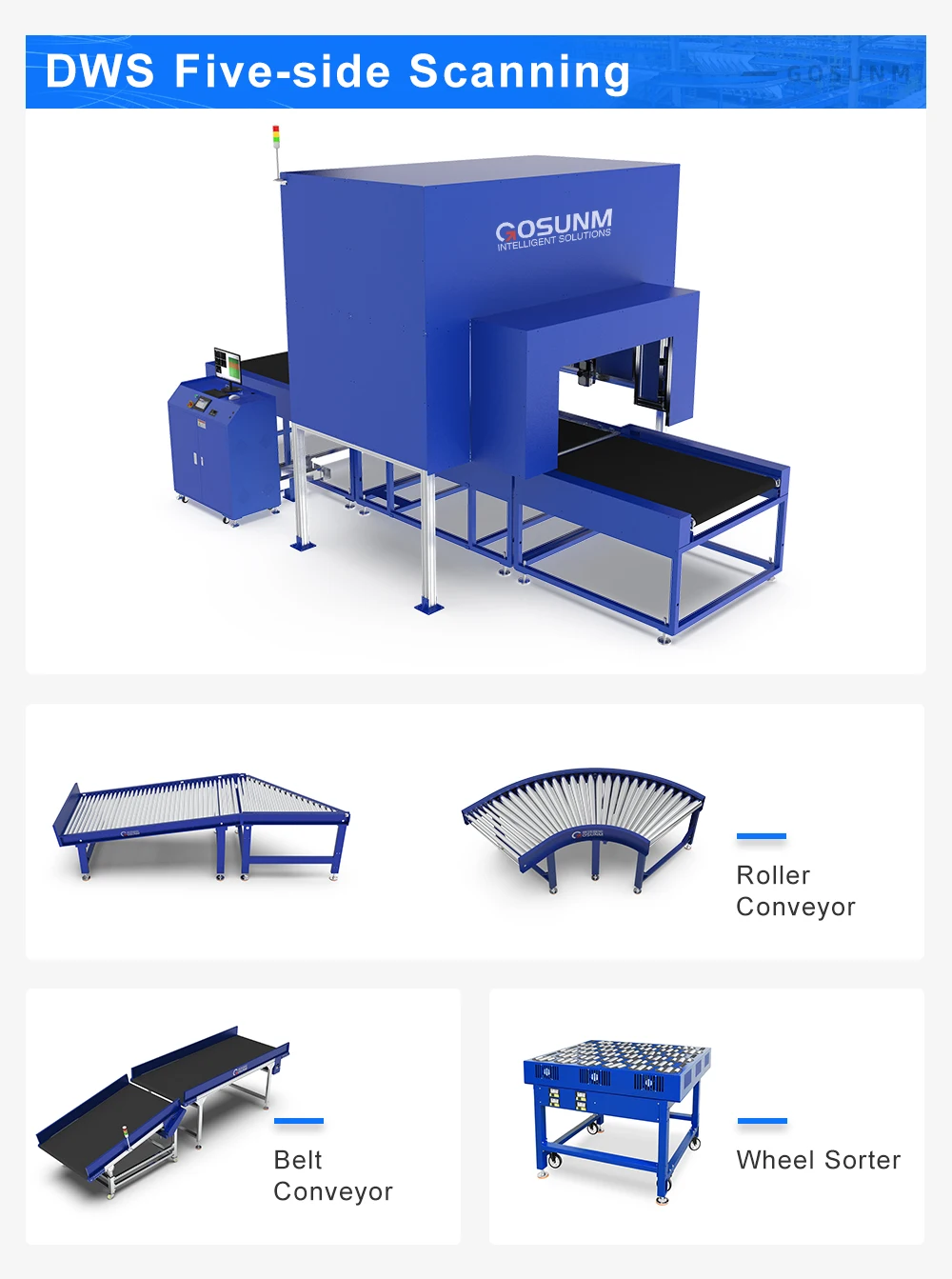 Warehouses Six Sides Box Sorted Parcel Package Sorting System DWS ...