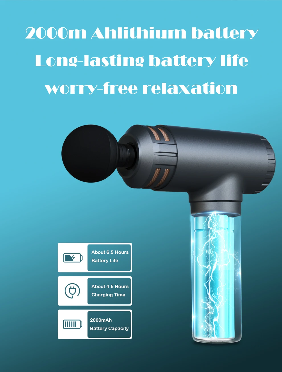 Deep Tissue Handheld Electric Quite Fascial Massage Gun 10 Heads Mini Muscle Relax Electric Massager for Different Muscle