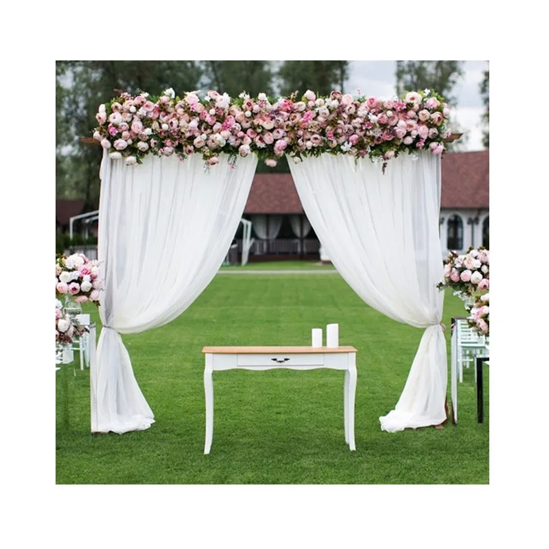 WARM HOME DESIGNS Coppia Di Tende Per Arco Nuziale In Chiffon – Colori Bianco E Nude, Lunghezza 365 Cm, Lusso Per Matrimoni
