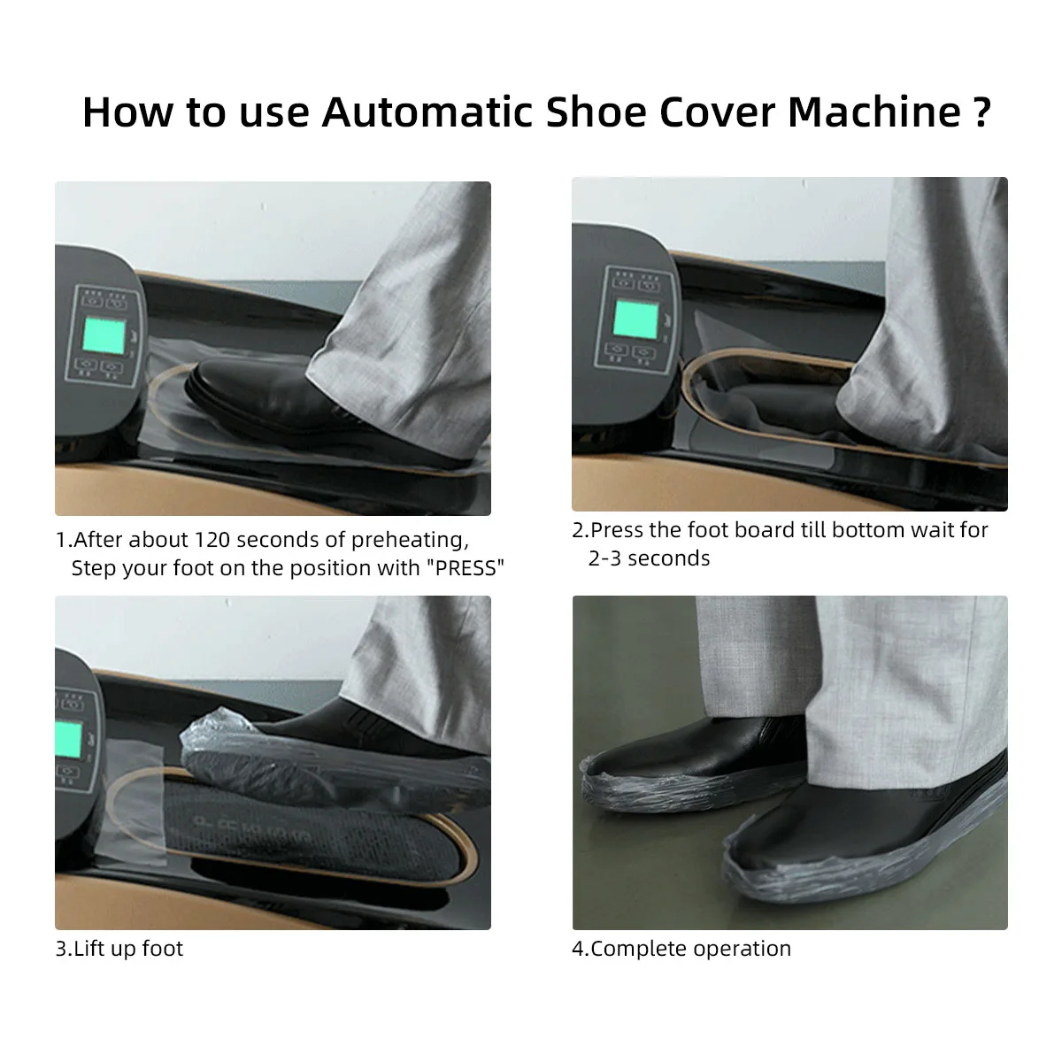 Macchina Copriscarpe Usa E Getta - Con Rotolo Pellicola Per Protezione Pavimenti - Foto 3