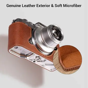 SmallRig Z Fc Camera Case with Shoulder Strap, Retro Style Brown Leather Half Case with Aluminum Baseplate for Nikon Z Fc - 3481 detail image
