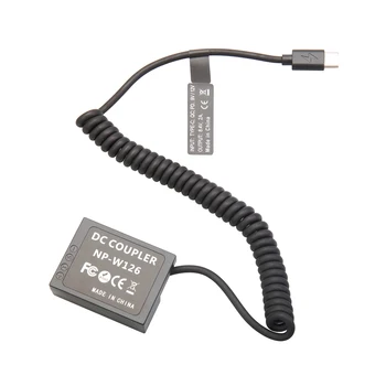 Fujifilm NP-W126 DC Coupler Dummy Battery + Type C Spring Cable for Fujifilm X XT XH1 XM1 XA XE X-Pro HS Series Camera detail image