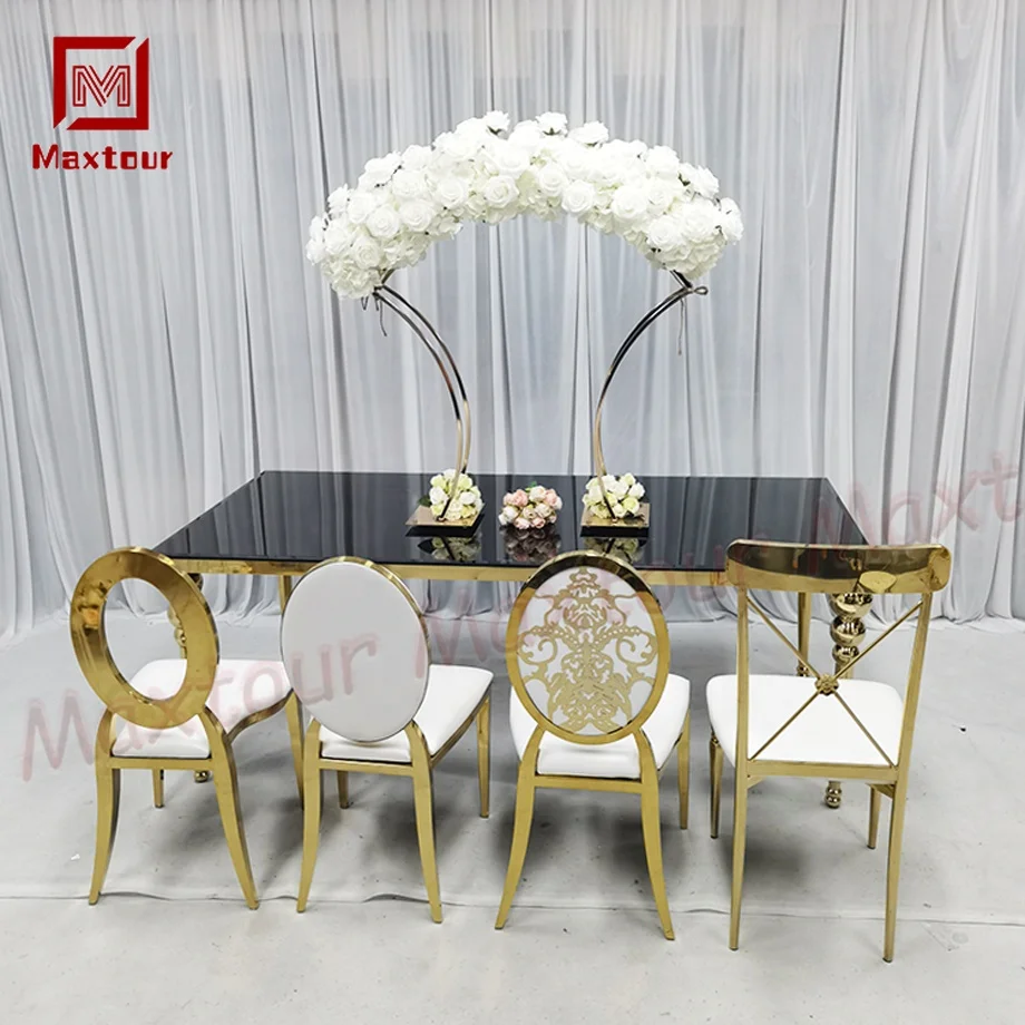 Свадебная мебель золотые столы для вечеринок набор обеденных столов отеля и стульев