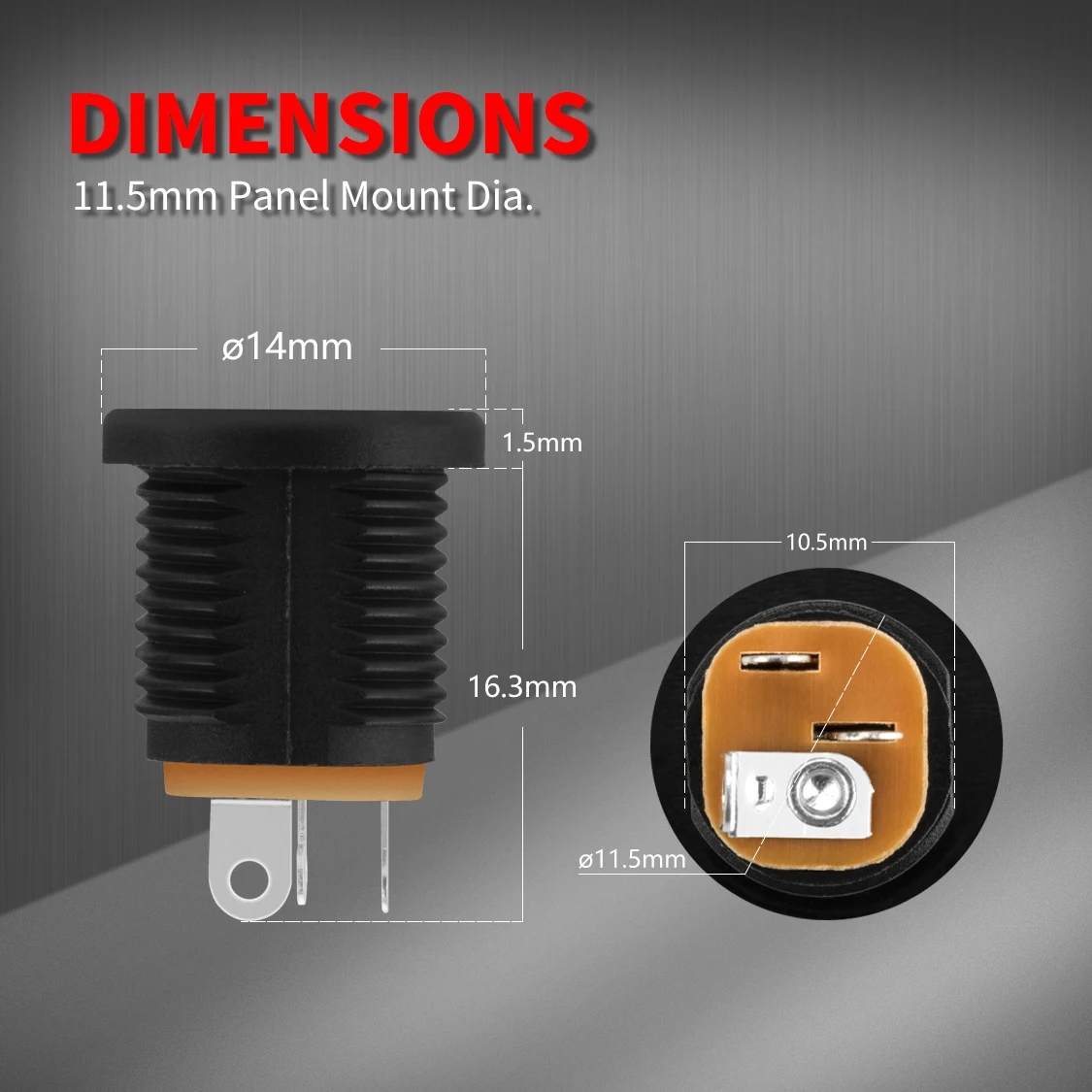 DaierTek 5.5 X 2.1 mm DC Power Jack Socket DC 6V 9V 12V 2.1 mm Female Barrel Jack Panel Mount Red Black White DC Jack