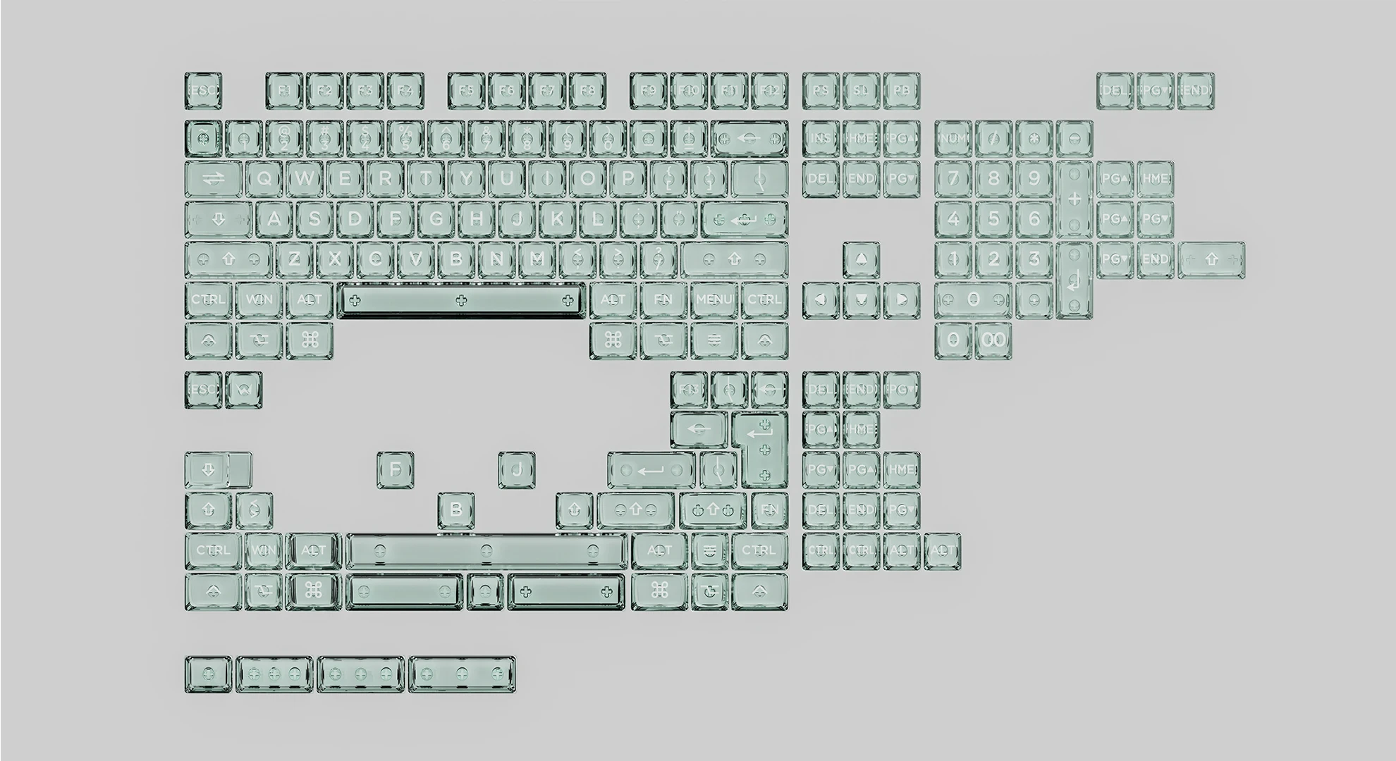 170 Keys WS Mountain Teal Amber Keycaps - OSA Profile Doubleshot