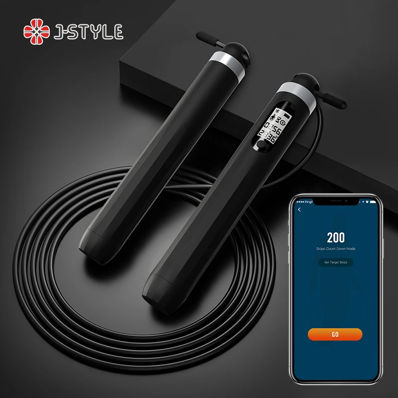 J-стильных фитнесс-Регулируемая скорость тяжелый взвешенный Bluetooth App управление подсчет Смарт