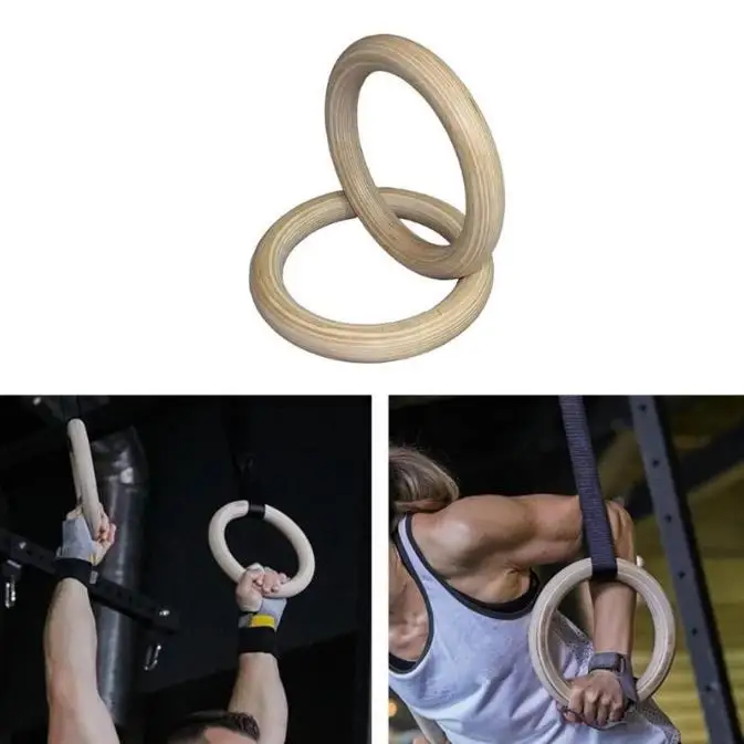 Customize Roman Rings Wooden Gymnastics Ring With Adjustable Straps for Sale