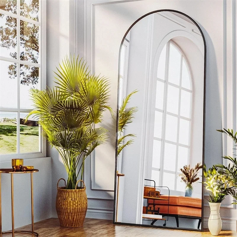 product luxury full body dressing wall mirror modern arched aluminum alloy framed standing bedroom bathroom mirror home decor-1