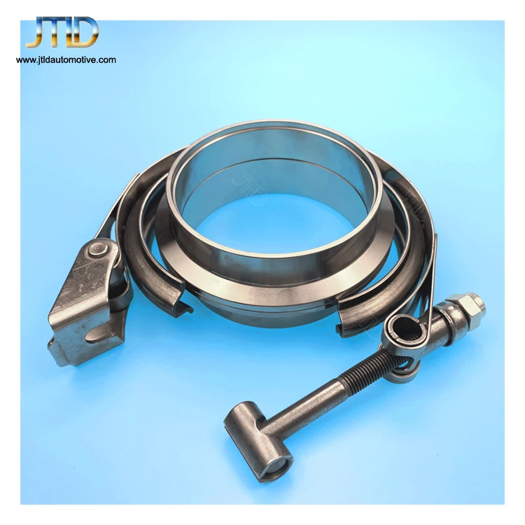 PALOZO 2.5 Inch V Band Clamp Kit With Flanges - 304 Stainless Steel, Quick Release, Pack Of 2