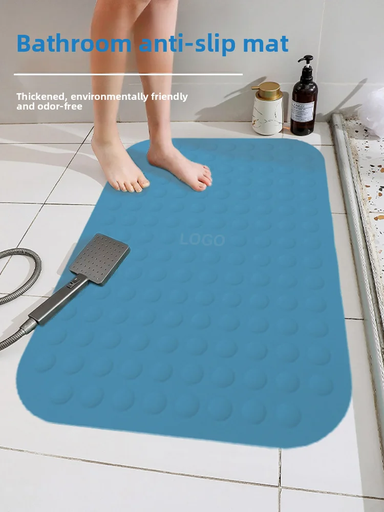 Modern Square Design Silicone Bath Mat Anti-Slip Shower Mat Odorless Eco-Friendly Solid Color Machine Made Suction Cups for details