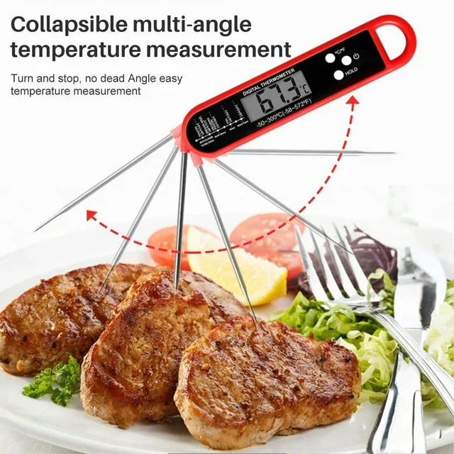 Household Cooking Food Digital Meat Thermometers Folding Waterproof Instant Read Candy BBQ Grilling Thermometer