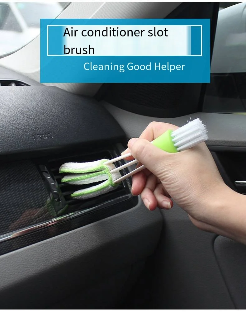 Car multi-purpose double head slit brush car air conditioning outlet cleaning keyboard shutters dust brush factory