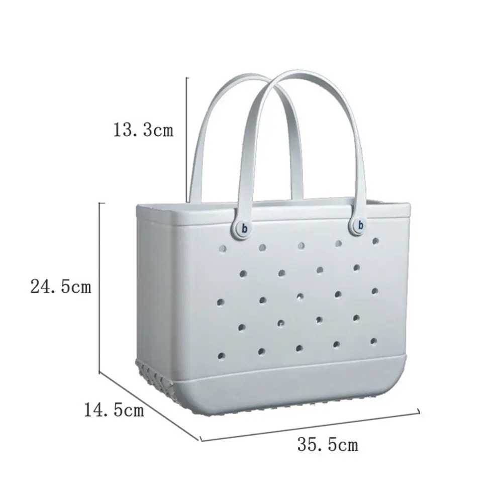 Women's Wholesale Waterproof Tote Bags Custom Holes Summer Rubber Totes Eva  Large Fashion Eva Beach Silicone Bogg Bag/