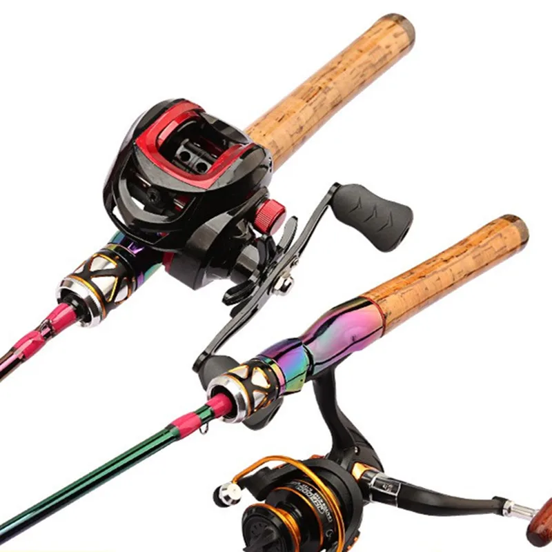 cork handle fishing rods reel set High Quality Cork Handle Freshwater Crucian Carp 2-Section Carbon Fiber Reel  Set and Spinning Fishing