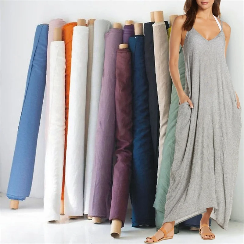 In Stock Wholesale Breathable Soft 14s 170 Gsm Organic Pure 100 Linen