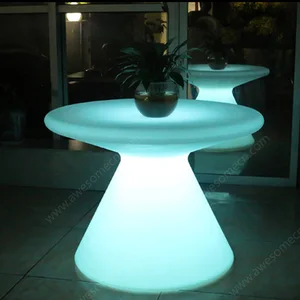 LED High Dining Table Leisure Chair 16-Color Glowing Nightclub Furniture for Bedroom Hotel Patio Living Room Plastic Outdoor