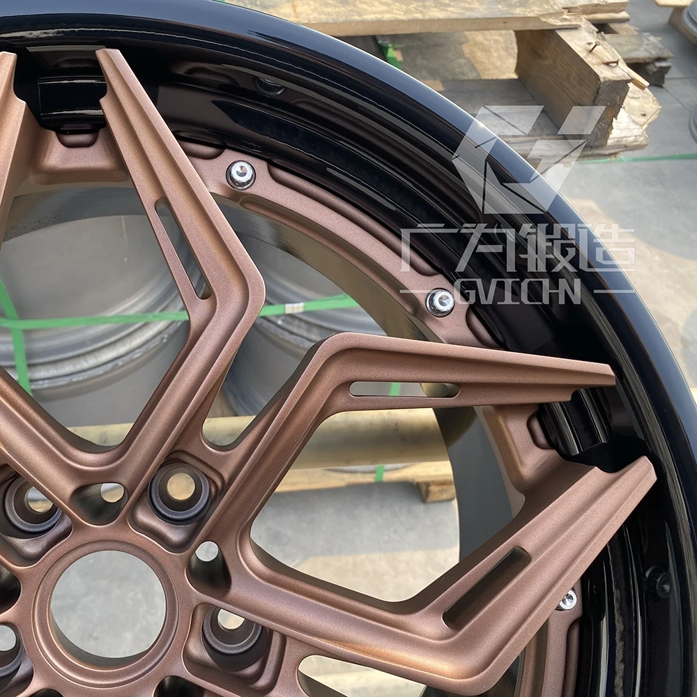 2 piece mate bronze face aluminum alloy forged wheels 16 17 18 19 20 21 22 23 24 inch 5x112 5x114.3 5x120 rim hub