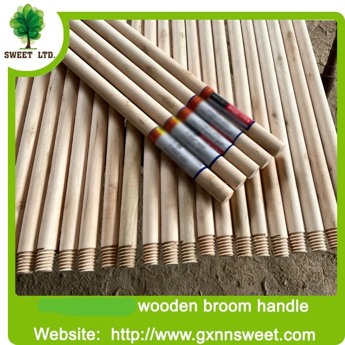 Polished 2 Times 120/150/180 cm Natural Plain Wood Broom Stick Set with Dustpan Machine-Made Wooden Broom Handles for Home Use